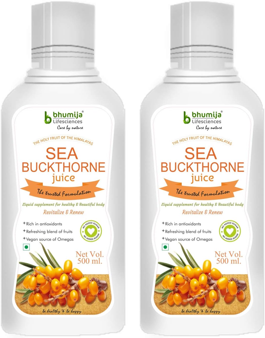 BHUMIJA LIFESCIENCESSea Buckthorne Juice 500ml (Pack of Two)