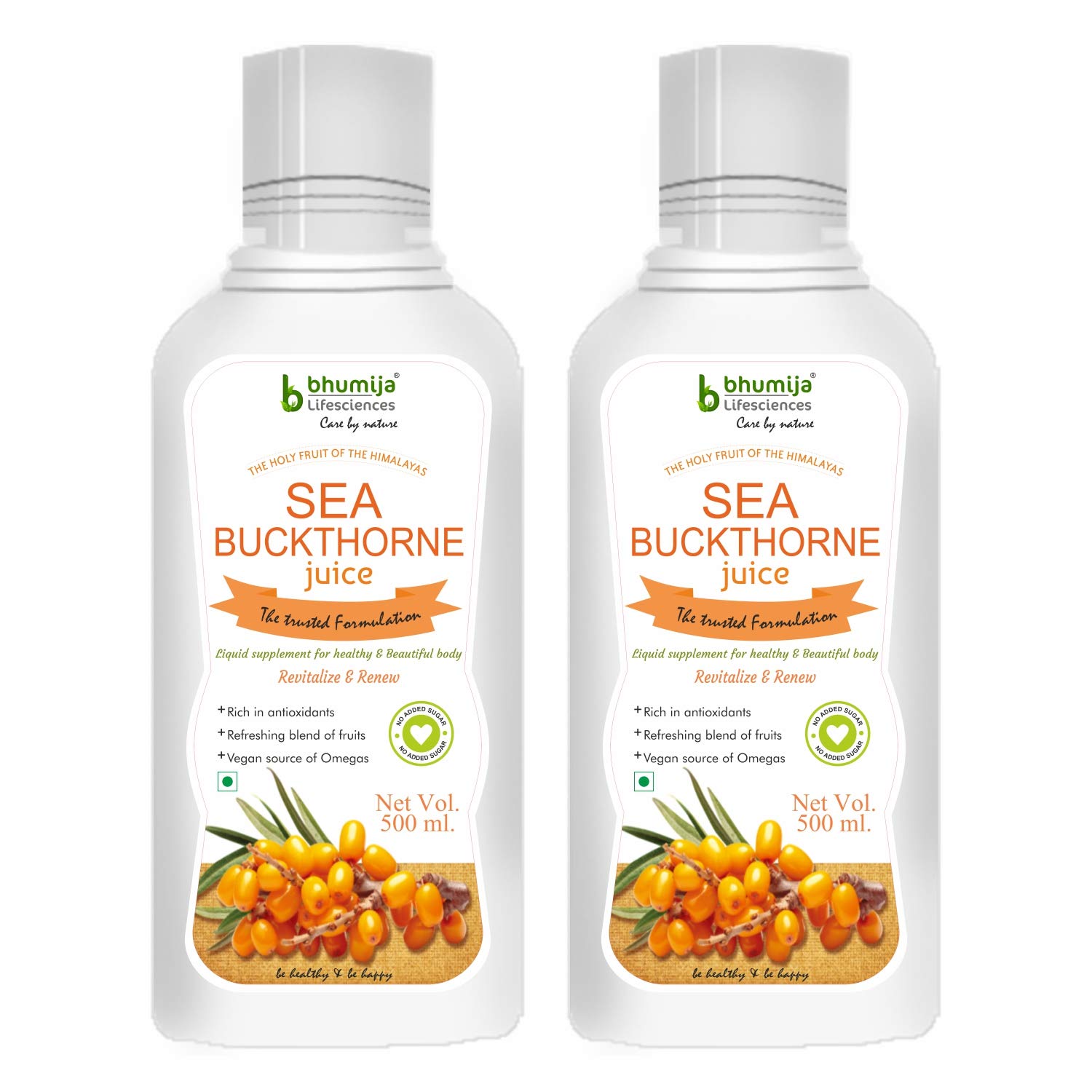 BHUMIJA LIFESCIENCESSea Buckthorne Juice 500ml (Pack of Two)
