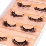 DYSILK Wispy Fluffy False Eyelashes 5 Pairs 6D Faux Mink Natural Look Cat-Eye view 2
