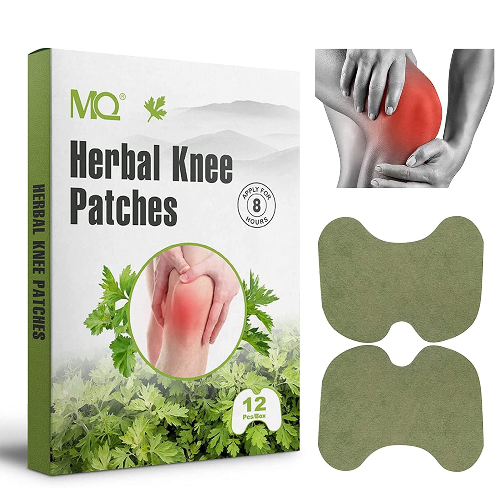 MQ Pain Relief Patches, Knee Pain Relief Plasters, Knee Pain Paste Wormwood Sticker,12PCS Pain Relieving for Neck/Knee/Muscles Joints Pain