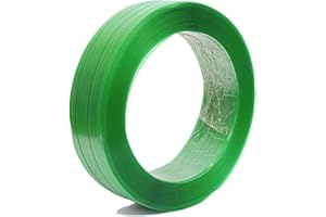 LNYEBN 4724ft x 5/8" Green Polyester Strapping Roll of 16" x 6" Core Size，1450lbs Break Strength