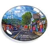 El Salvador Magnet Fridge Refrigerator Freezer Magnet Sticker Souvenir Decorations Oval Crystal Magnet Kitchen Whiteboard