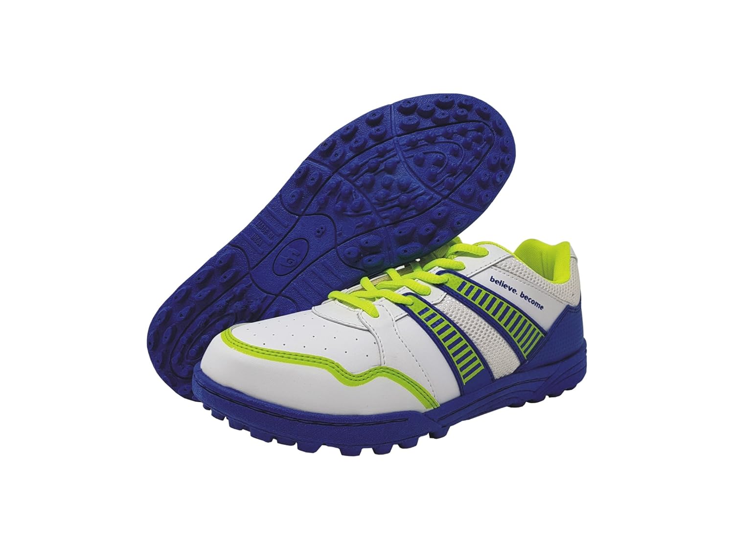 Buy SG Essential Spikes Cricket Shoes 3 UK/36 EU (Blue/Lime