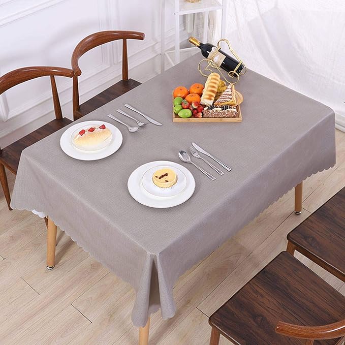 Solid Color Tablecloth, PVC Waterproof Oil Proof Tablecloth Heat