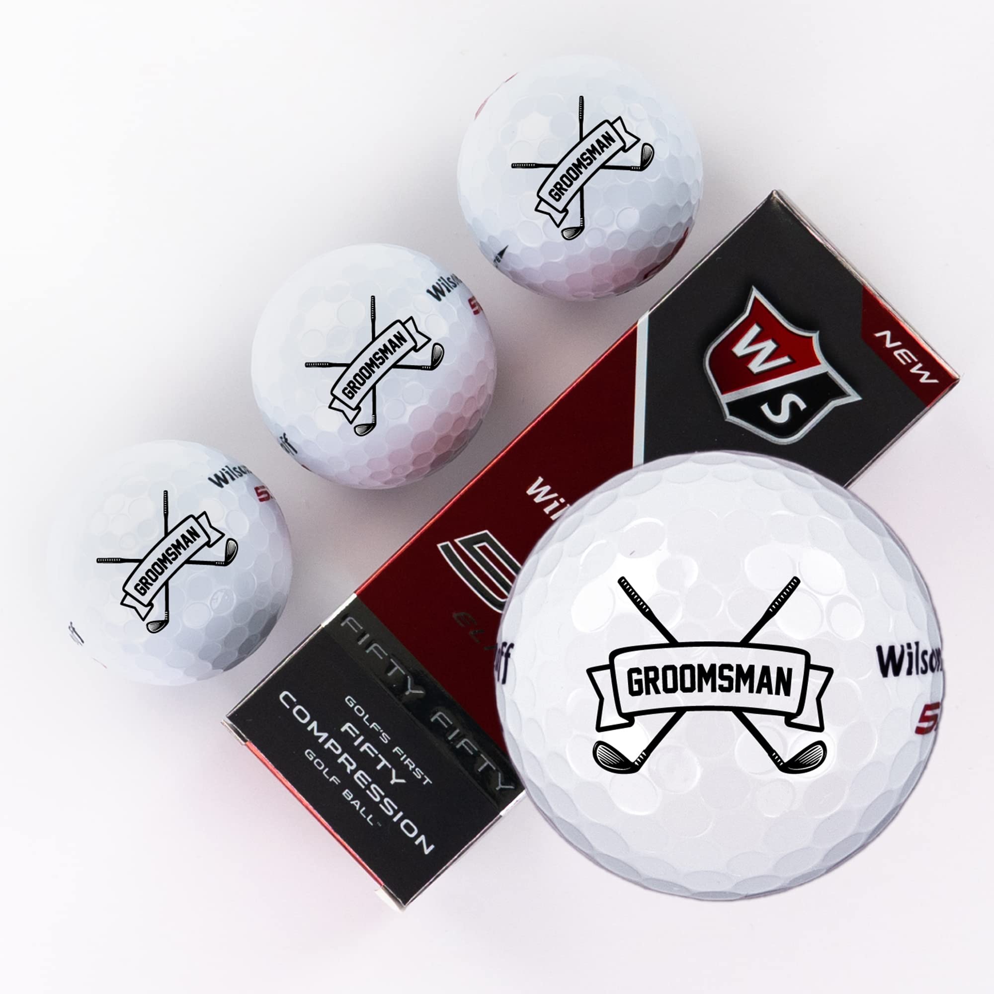 Groomsman Golf Balls, Sleeve of 3 Personalized Golf Balls for Men, Wilson Staff Elite, Groomsmens Gifts