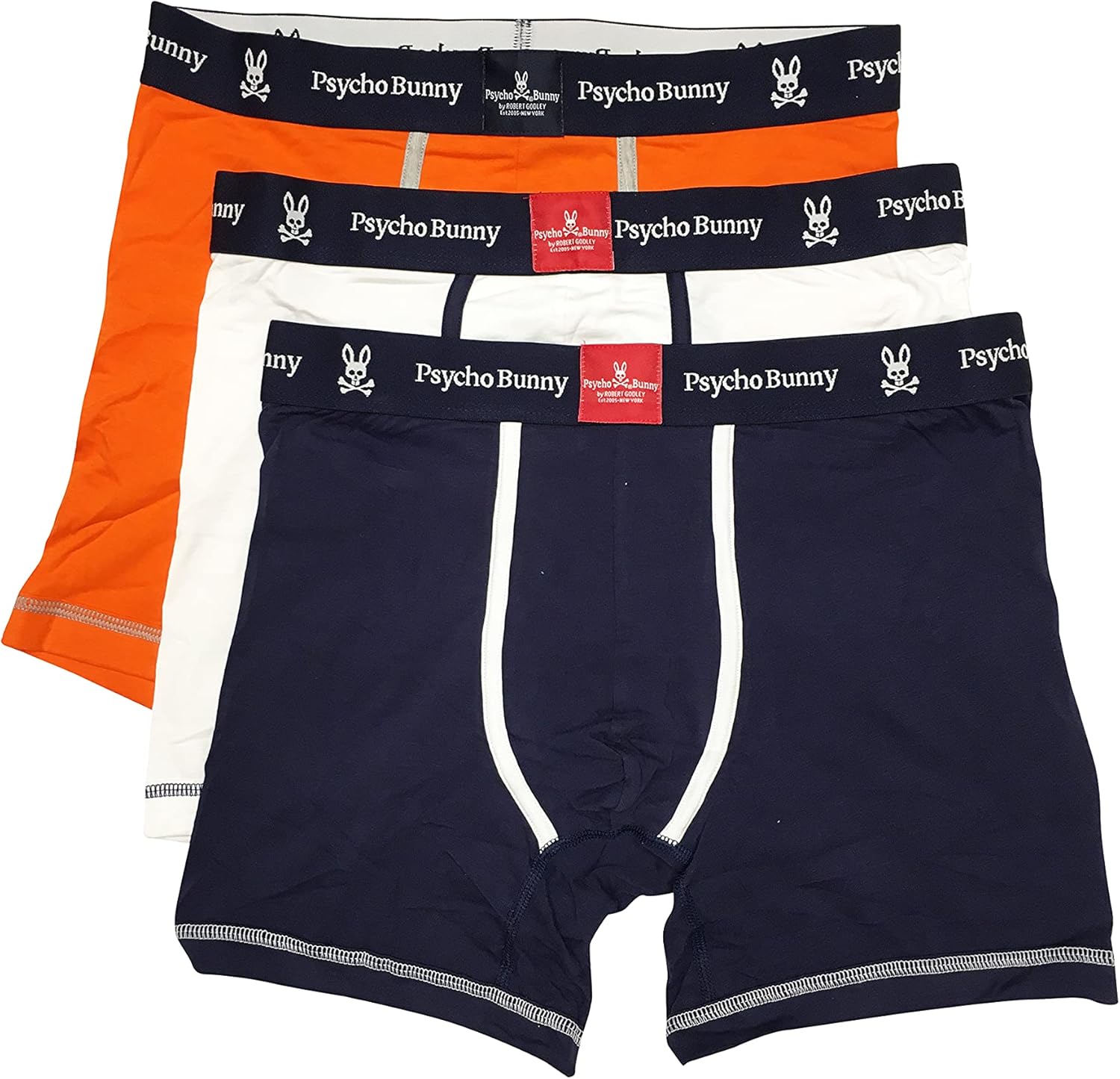 Psycho Bunny Men's Underwear Cotton/Spandex Blend 3 Tagless Boxer