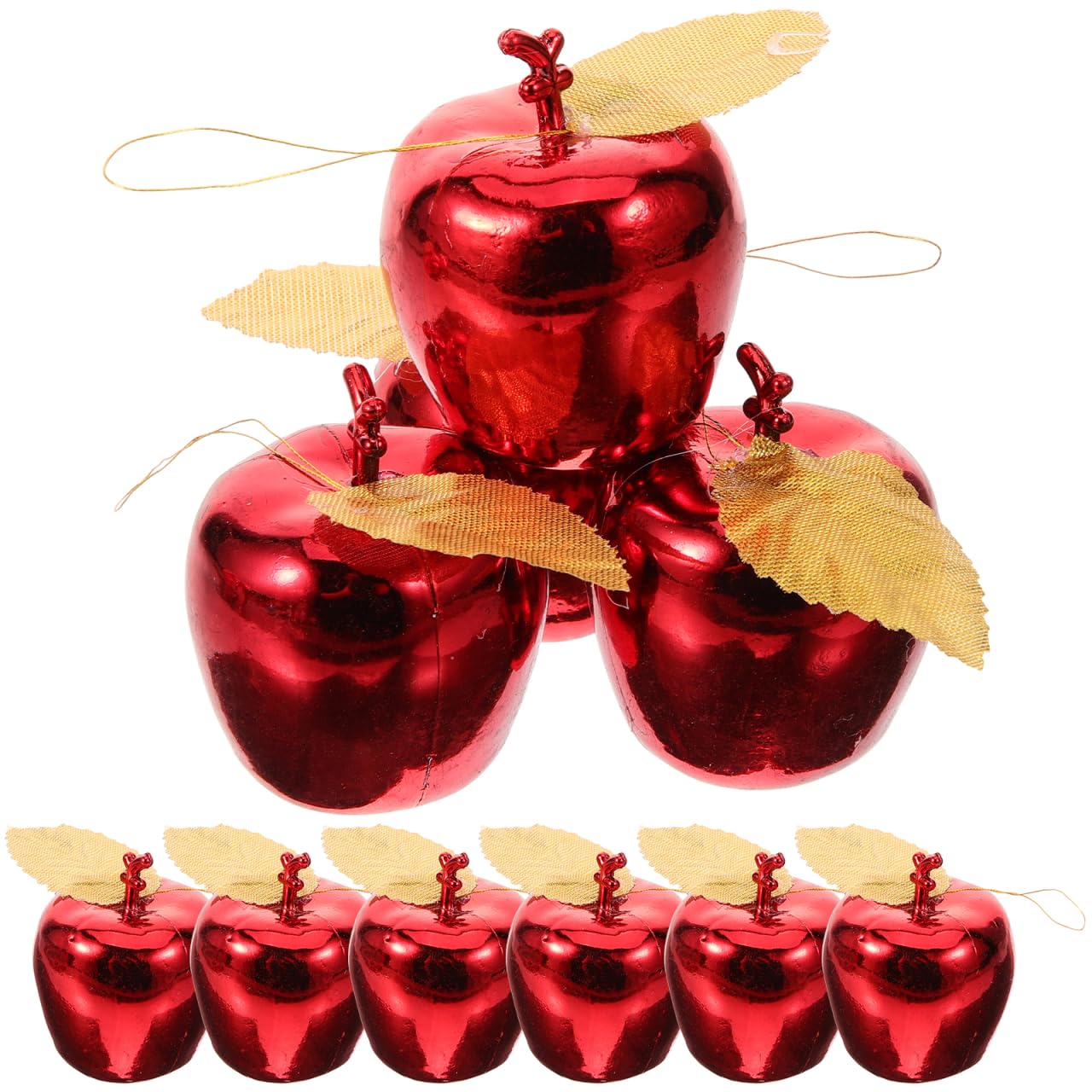 FOMIYES 24pcs Small Red Apples Christmas Tree Ornaments Shatterproof Xmas Baubles Fruit Shaped Hanging Pendants for Fall Winter Holiday Tree Decorations