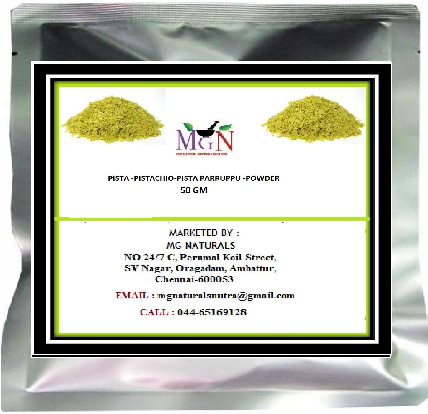 PISTA -PISTACHIO-PISTA PARRUPPU -POWDER- SKIN CARE - 50 GM