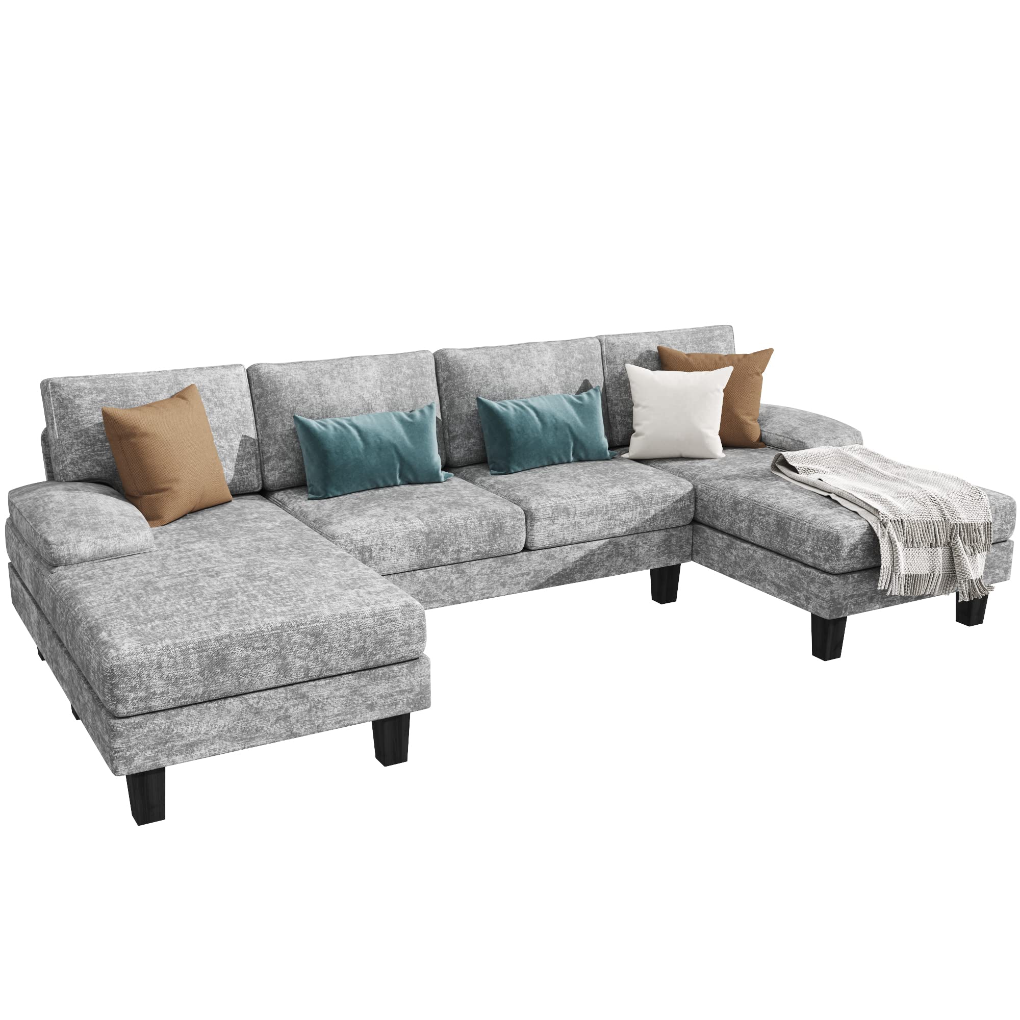 YESHOMY Convertible Sectional Sofa U-Shaped Couch
