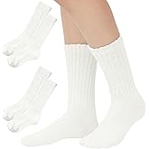 American Trends Scrunch Crew Socks for Women Retro Slouchy Cotton Solid Color Calf Socks