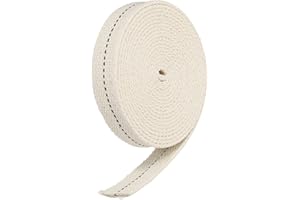 MECCANIXITY Oil Lamp Wick 3/4 Inch Flat Wide 10 Foot Cotton Lanterns Wick with Black Stitch for Kerosene Burner Lighting