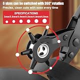 Diyife Leather Hole Punch Upgraded Heavy Duty Revolving Plier 2mm-4.5mm Red view 3