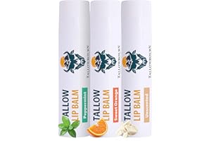 Tallowbourn Moisturizing Tallow Lip Balm – Grass-Fed Beef Tallow with Organic Coconut Oil, Beeswax, and Vitamin E – Lip Balm Set – Variety Pack – Travel Essential – 3-Pack