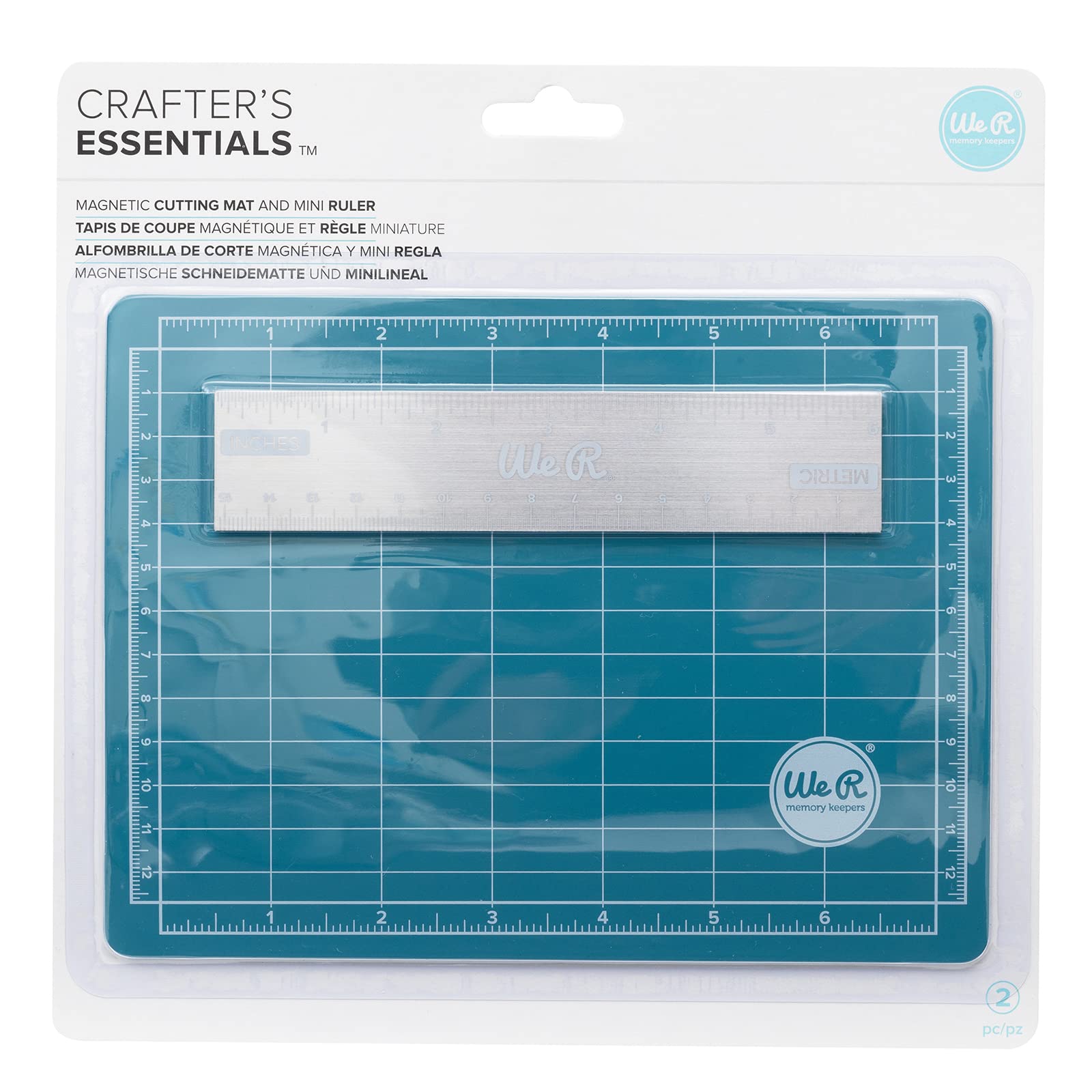 We R Memory Keepers Crafters Mini Magnetic Mat & Ruler 5x7'