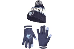 Ultra Game NBA Boys Girls Super Soft Winter Beanie Knit Hat With Extra Warm Touch Screen Gloves