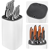 Fohil Knife Block Without Knives, Universal Knife Block, Detachable Knife Holder, Space Saver Knife Storage Holder with Sciss
