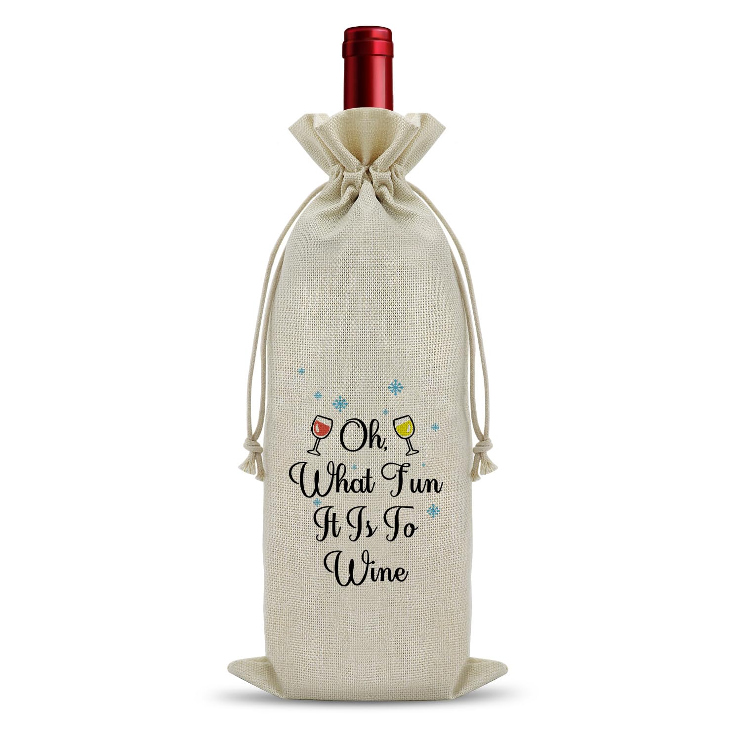 Wine Lovers Gift Christmas Wine Bag Christmas Wine Bottle Gift Bags Christmas Party Gifts for Adults Friendship Gifts Christmas Wine Bags for Xmas Holiday Party Favors Table Decorations Office Decor