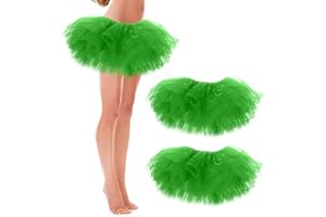 ILHSTY 3 Pack Women Teens Adult Tutu Skirt, 5 Layers Puffy Classic Tulle Tutus Skirts for Women Ballet Run Party Halloween Costume