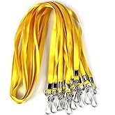 Bulk Lanyards Premium Cruise Lanyard Nylon Badge Lanyards Id Holder Perfect for Office, Kids, Teachers (Yellow, 50 Pack)