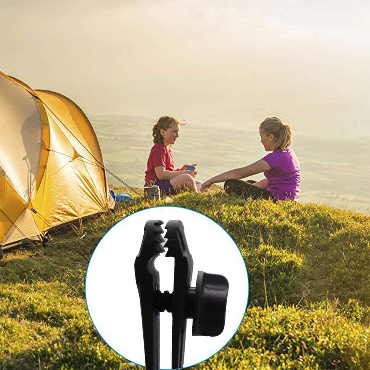 12pcs Tarp Canvas Clips Heavy Duty Lock Grip Clamps Thumb Screw Tent Clip Awning Clamp Set Jaw Tent Snaps Tarps Canopies and Covers Locking Clamp Design for Outdoors Camping Farming Garden Tarps: Sports & Outdoors