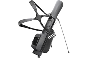 GOBUROS Golf Stand Bag Fit Up to 7 Clubs, Compact Design for Par 3 Courses and Driving Range, Lightweight Pitch and Putt Golf Bag, with Padded Double Strap, Rain Cover, Accessory Pockets