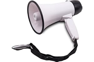 BEMLDY Portable Megaphone Bullhorn 20 Watt Power with Built-in Siren/Alarm-Adjustable Volume -Strap Powerful and Lightweight
