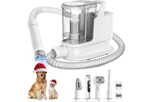 YOOHI Dog Grooming Kit & Dog Grooming Vacuum, 12Kpa Suction Pet Vacuum Grooming Kit with Low Noise, 3 Suction Mode, 2L Capacity, Dog Vacuum with 5 Pet Grooming Tools for Shedding Pet Hair, Home Cleaning