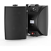 Herdio 5.25 Inches 300 Watts Outdoor Bluetooth Speakers, Bluetooth 5.3,TWS Stereo Paring,Wall Mount Speaker System Waterproof Suitable for Patio Home Poolside Deck Backyard (Pair, Black)
