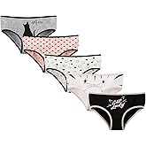 Donella Teen Girls Panties - 5 Pack Mid Rise Soft Cotton Bikini Underwear, Age: 6-17