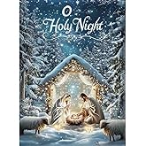 Holy Night 5D Diamond Painting Kits for Adults,Christma Winter Birth of Jesus Diamond Art kit for Beginners,DIY Full Round Drill Diamond Dots with Gem Art Crafts for Home Wall Decor12 x16 Inch