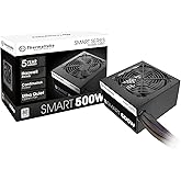 Thermaltake Smart 500W 80+ White Certified PSU, Continuous Power with 120mm Ultra Quiet Cooling Fan, ATX 12V V2.3/EPS 12V Act