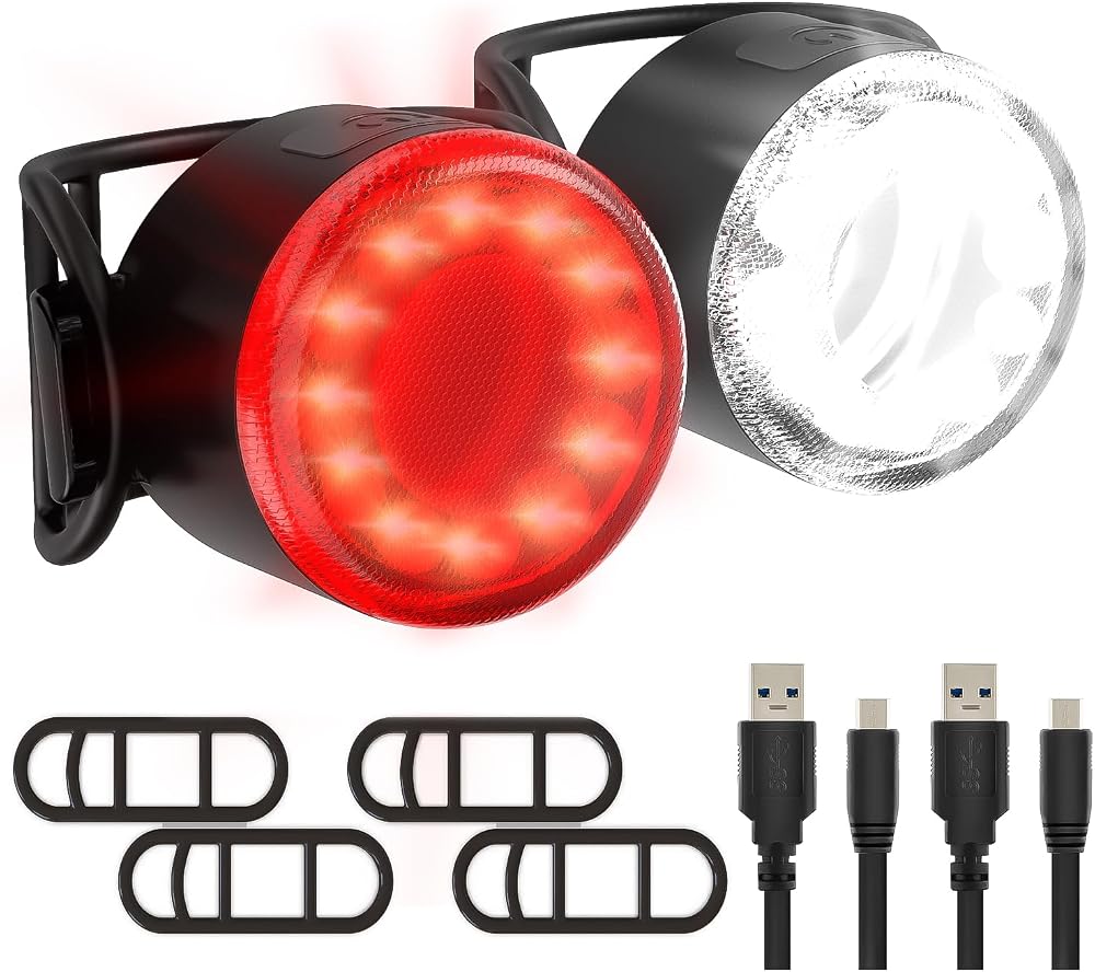 Hybrid Sport Hybrid LED Bike Lights Front & Rear USB Rechargeable 6 Modes