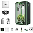 VIVOSUN 2.7 x 2.7 ft. Growing Tent Kit Complete, 32" x 32" x 63" Grow Tent Complete System with VS1000 Led Grow Light 4 Inch 190CFM Inline Fan Carbon Filter and 8 ft. Ducting Combo