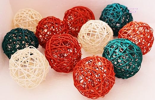 Amazon Com Christmas Gifts Medium White Green Orange Rattan