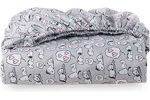 Berkshire Blanket Peanuts® Fitted Sheet Full Size, Cute Character Snoopy Microfiber Sheet with Deep Pocket, Soft and Breathable, Snoopy Sleeps Hearts Sheet Scale High Rise