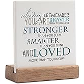 Lukiejac Inspirational Quotes Desk Decor Gifts For Women Best Friend Encouragement Cheer Up Gifts Office Inspiration Positive Plaque With Wooden Stand For Cowoker Motivational Sign For Birthday (Blue)
