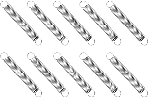 PATIKIL Extension Spring, 10pcs Wire Diameter 0.02", OD 0.16", Free Length 1.2" 304 Stainless Steel Dual Hook Tension Springs