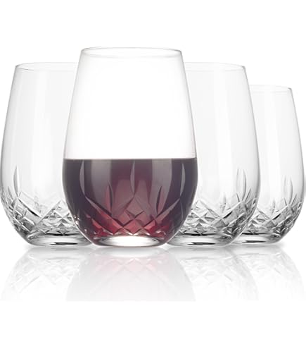 Spirits Lot De 4 Verres à Vin Sans Pied Pour Vin Rouge Ou Blanc 538,6 G