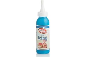 BAKER'S CHOICE Blue Cookie Icing - Ready to Use Royal Icing for Cookies - Decorating Squeeze Bottles with Piping Tube For Cookies, Cakes, Cupcakes and Treats - 3.7 oz. - Baker’s Choice