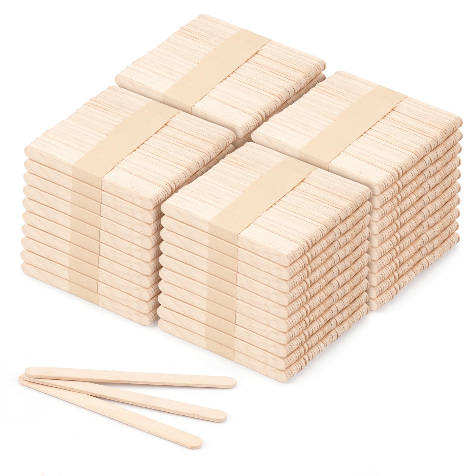 Photo 1 of VEIDIA 2000 Pcs 4.5" Wooden Craft Sticks, Ice Cream Sticks,Natural Wood Popsicle Stick for Waxing, DIY Wood Crafts, Hair Removal and Waxing Supplies, Paint Stirrer, Art Projects and Ice Pop Sticks