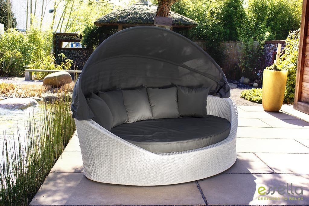 Amazon De Essella Polyrattan Sonneninsel Mauritius In Weiss