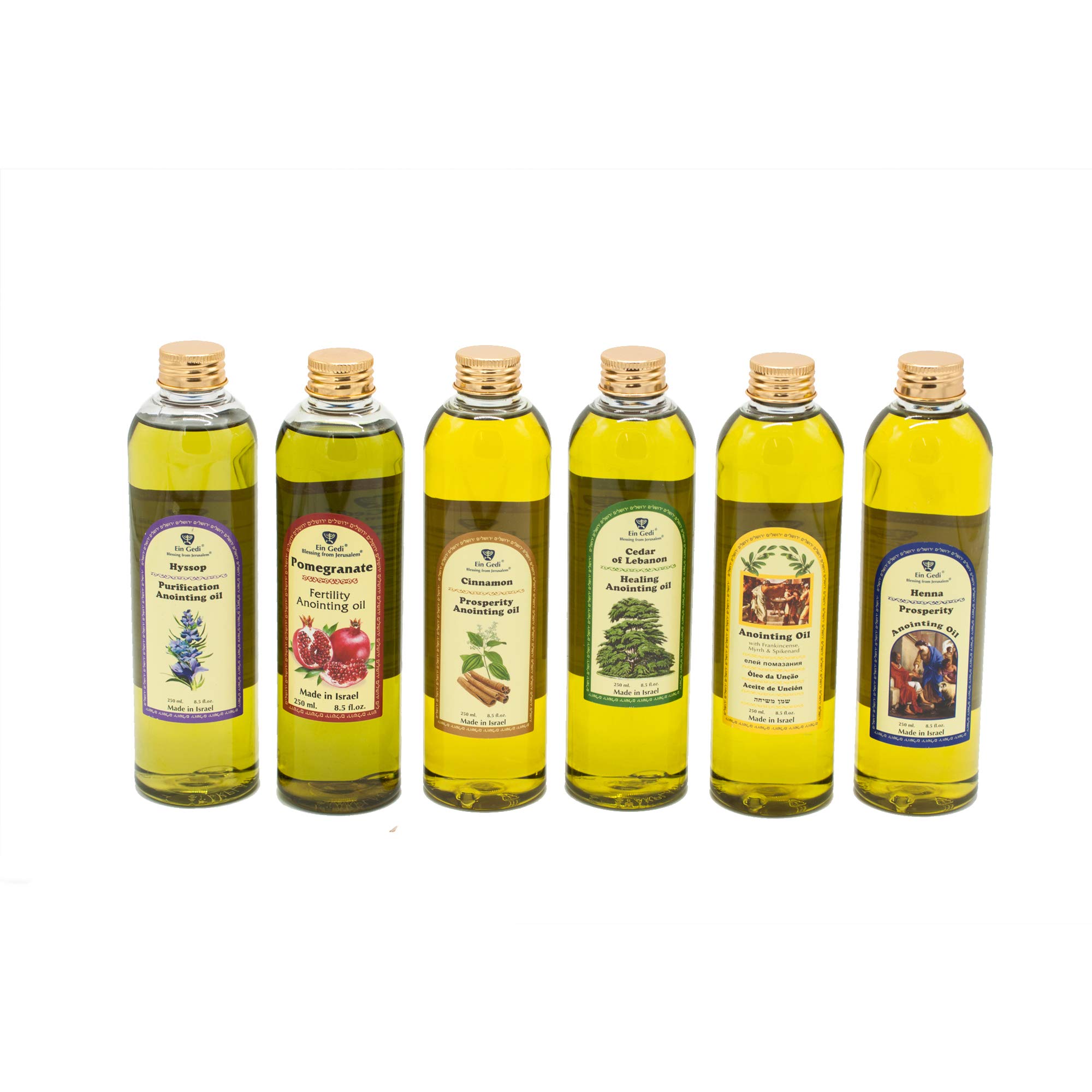 Lot of 6 x Diffrent Anointing Oil 250 ml -8.5 fl.oz From Holyland Jerusalem (250ml)