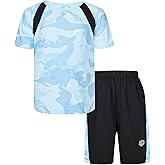 FULAIDE Boys Summer Outfits 2-Piece Athletic Set, Tee & Elastic Waist Shorts, Boys Summer Clothes for Active Sizes 6-13
