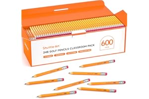 Shuttle Art 600 Pack Golf Pencils with Erasers, #2 HB Pencils Bulk, 3.5” Mini Pencil, Pre-Sharpened Small Pencil for Kids Tea