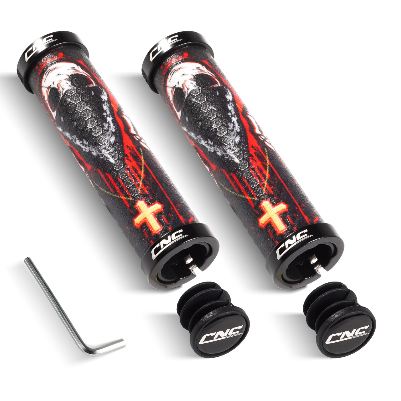 Photo 1 of Chooee 3D Mountain Bike Grips,130mm Silicone MTB Handlebar Grip,Double Lock on Bicycle Comfortable Handle bar Grip RSS