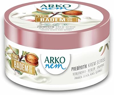 Arko NEM Moisturising Cream Almond Milk 250ml Lightweight Daily Face Body