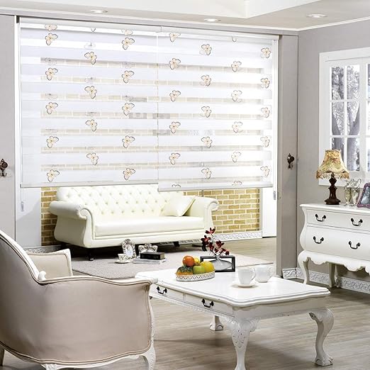 Amazon Com Keego Window Blinds Zebra Roller Shades Dual Layers