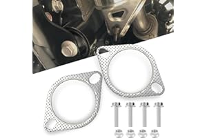 FERIANL 2PCS Car Exhaust Gasket, 2.5-Inch Standard Exhaust Flange Gasket Replacement OEM#120-06310-0002, Car Accessories Exhaust Flange Repair Kit for Cars, Trucks(Silver)