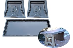 SvitMolds DIY Set 3 pcs Concrete Mold Bench Garden Benches Top Bench Long 40" 2 pcs Legs Outdoor Patio Patio, Garden, Lawn Model B04