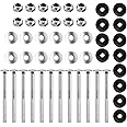 CALIDAKA 12 Pack Galvanized Steel Trampoline Screws, Jump Stability Tool, Trampoline Enclosure Pole Ga p Spacers Screw Diameter 6mm/0.24inch, Total Length 77mm/3.03inch